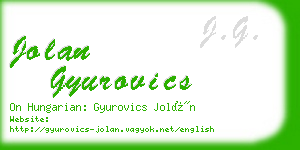 jolan gyurovics business card